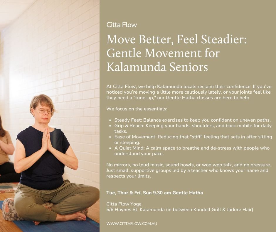 When you reach 50+ the best type of exercise is intelligent movement that works on building strength, balance, and joint mobility. This helps you move more comfortably, do the things you love, and stay independent as you age.

Gentle Hatha classes at