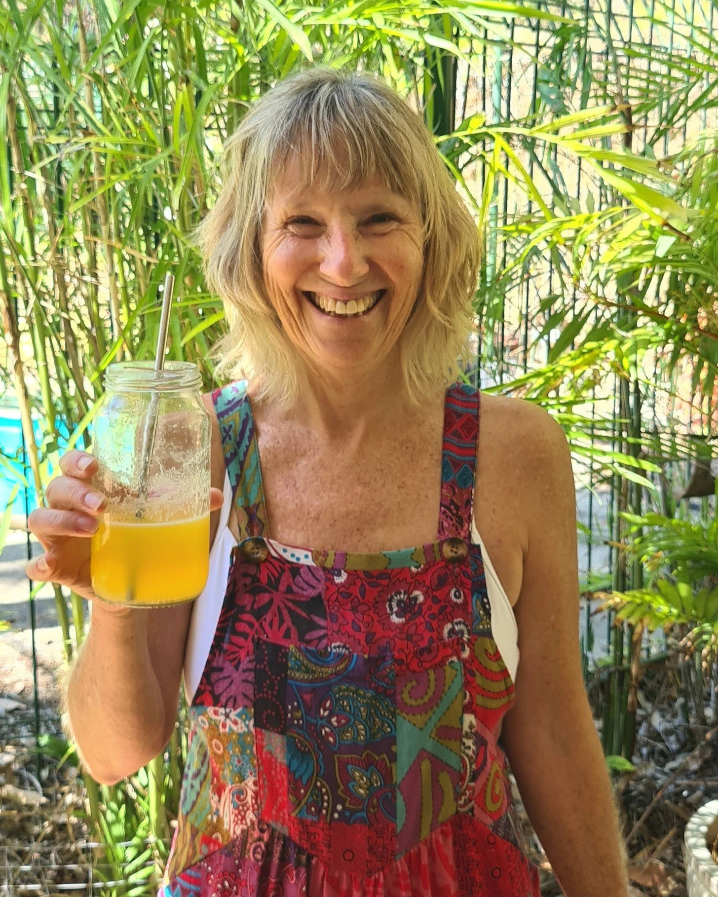 Introducing Sally Flintoff to the teaching team at Citta Flow.
This photo sums Sally up perfectly, yoga, travel + juice. 
Sally is also a Kalamunda local and has been practising yoga for decades and is a highly experienced teacher with comprehensive 