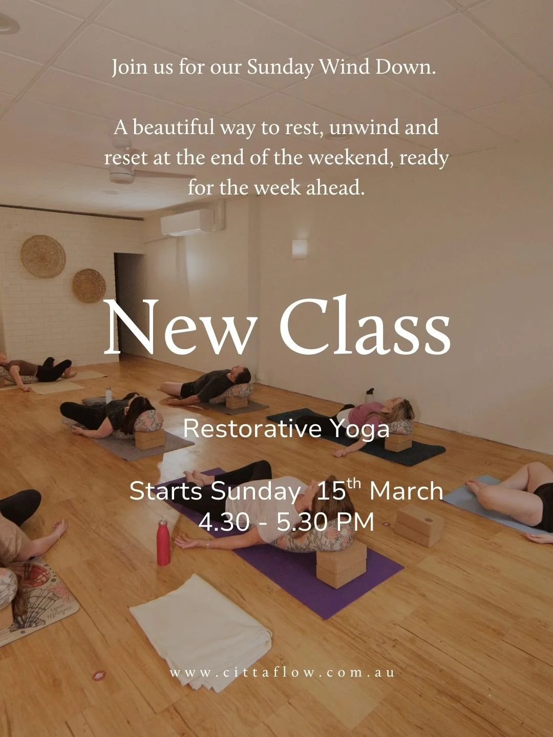 By popular demand&hellip;

Our Restorative Yoga class on Fridays at 4.30pm has been so loved by students that we&rsquo;re adding another opportunity to rest, unwind and reset.

Starting Sunday 15 March, we&rsquo;ll now also offer Restorative Yoga on 