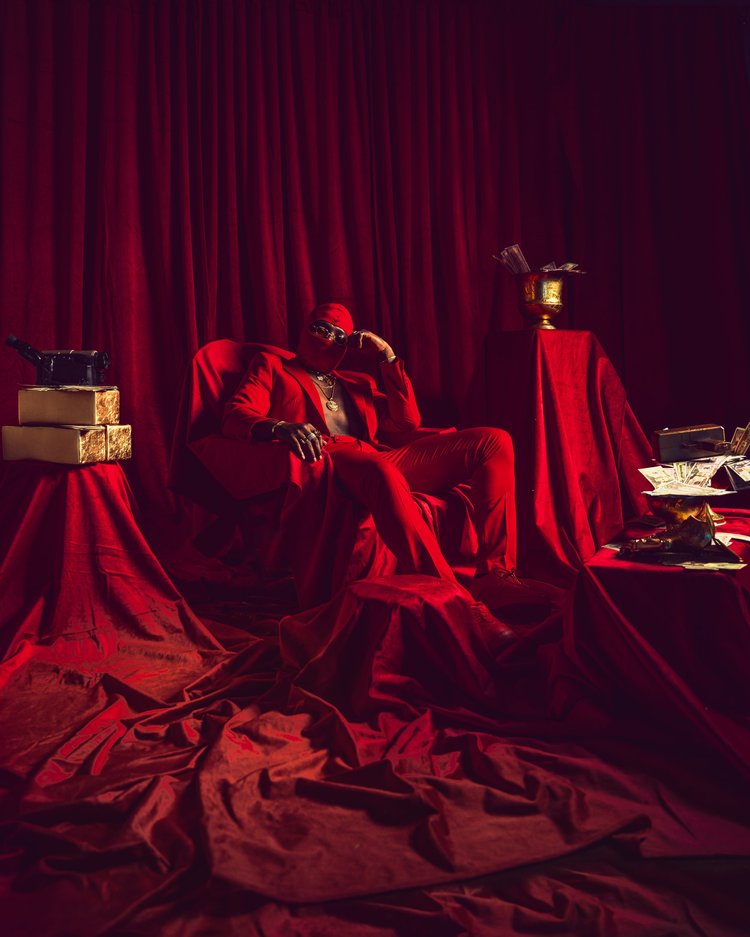 Red Room album cover photography for a Houston music artist