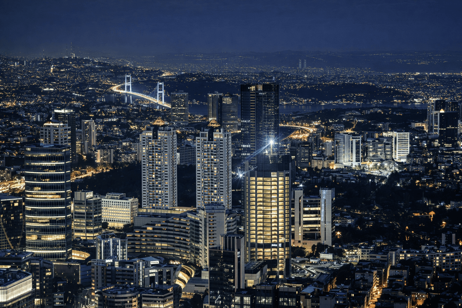 Istanbul business district view