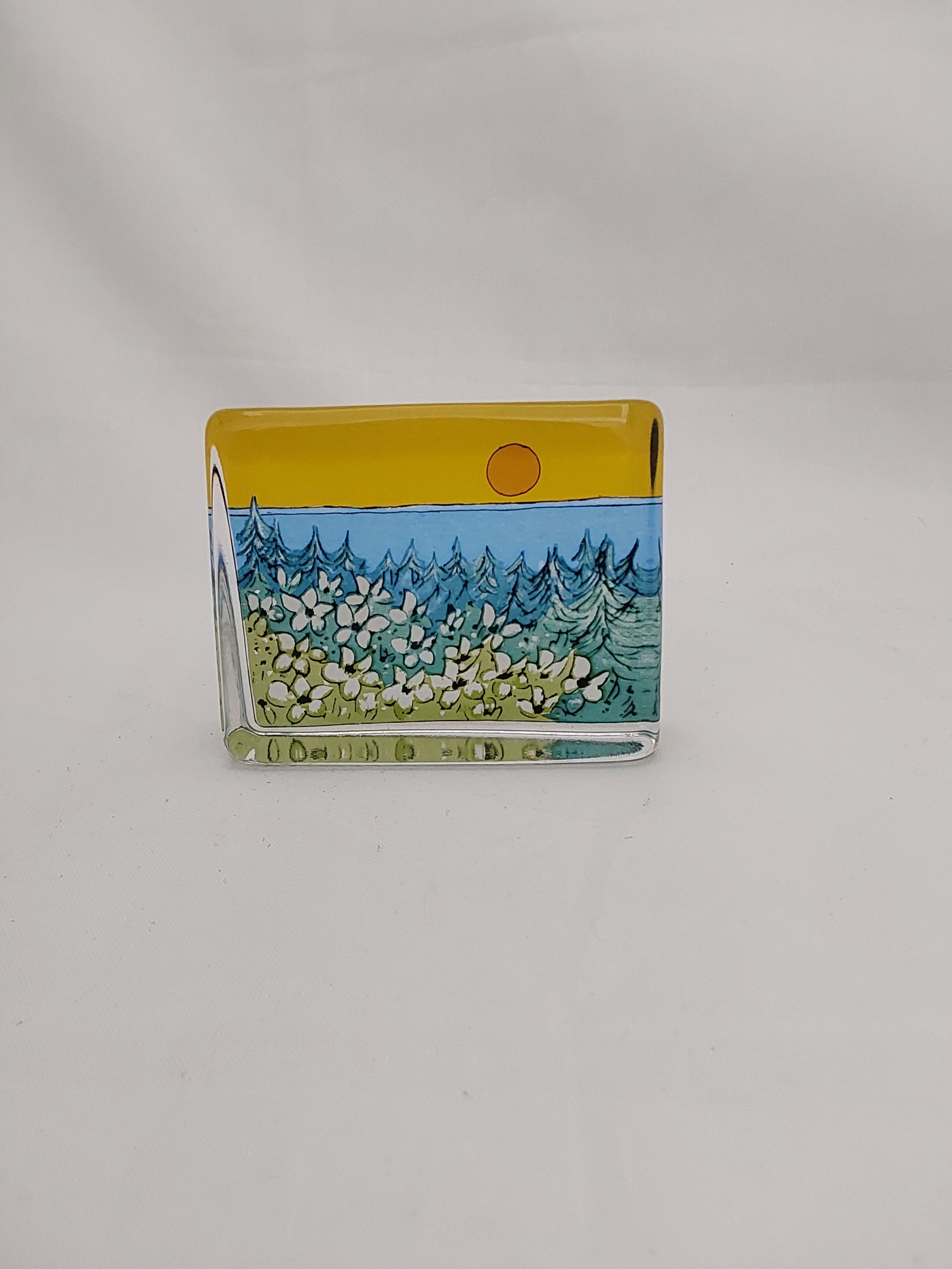 Iittala "Lämpö auringon" lasikortti (Signeerattu, Heljä Liukko-Sundström)