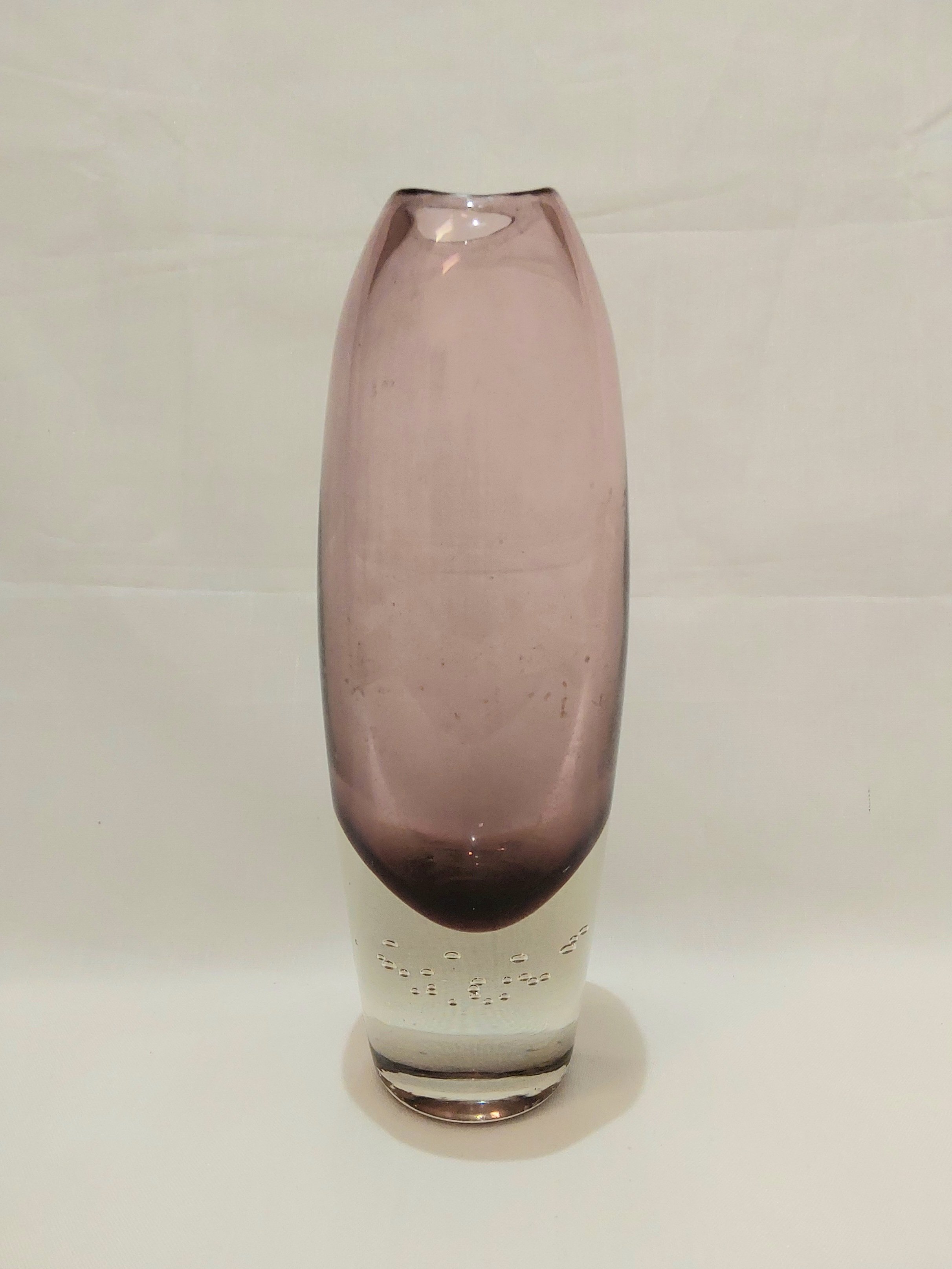 Riihimäen Lasi Nimipäivä maljakko, (Signeerattu, Aimo Okkolin)