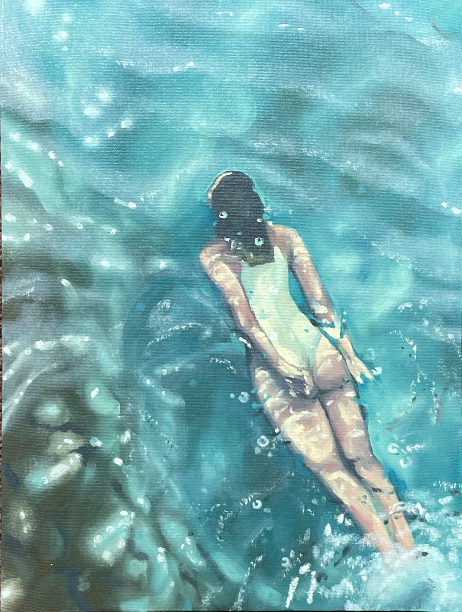 Schilderij - Duik diep 2