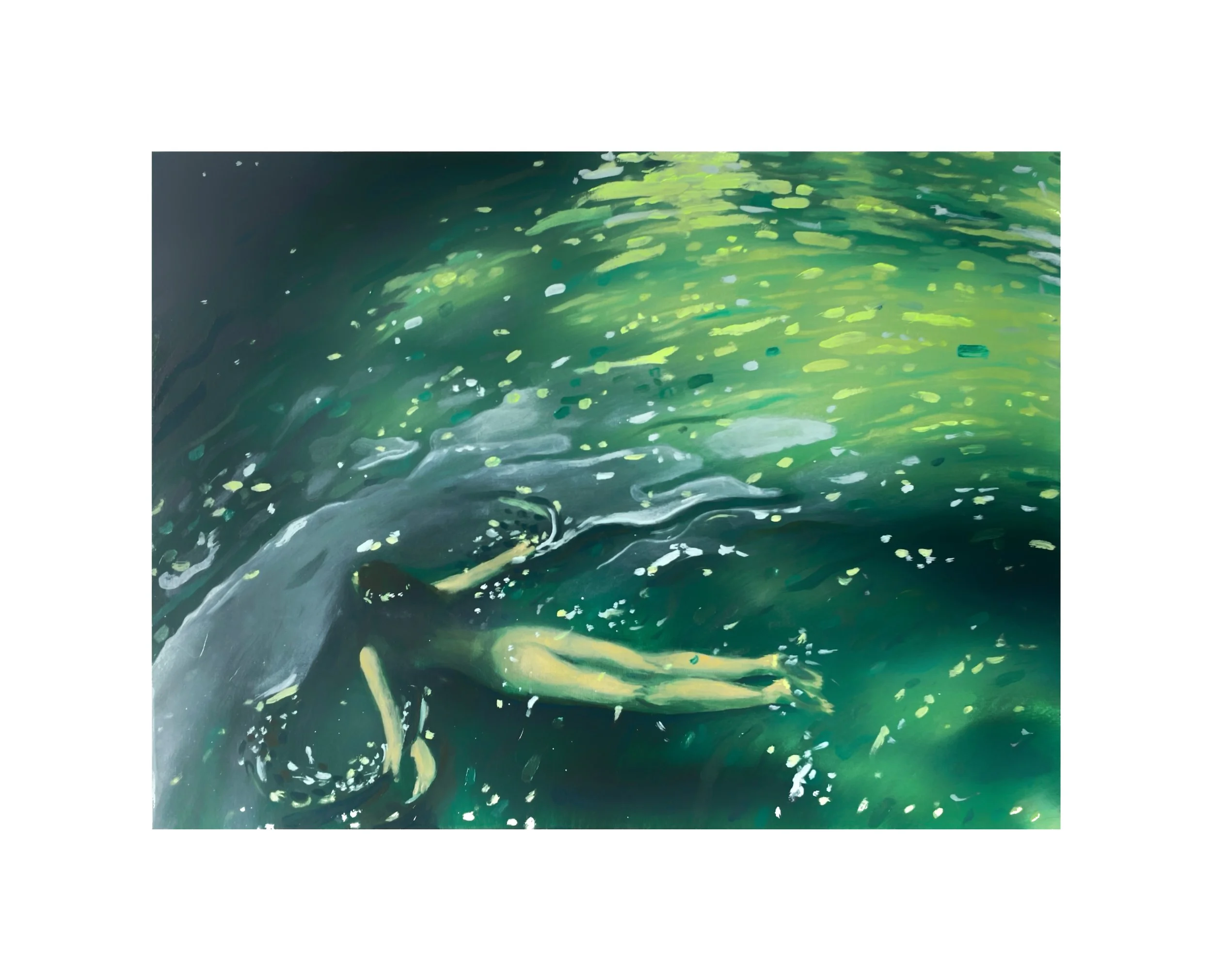 schilderij vrouw onderwater donkergroen.JPG