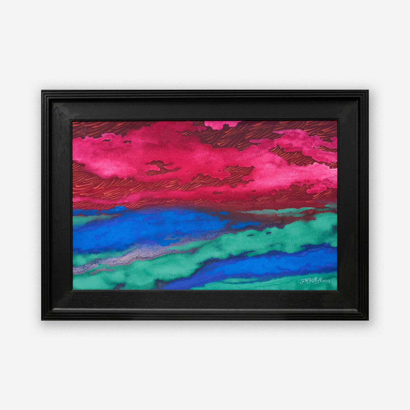 Crimson Sky over the Boundless Sea