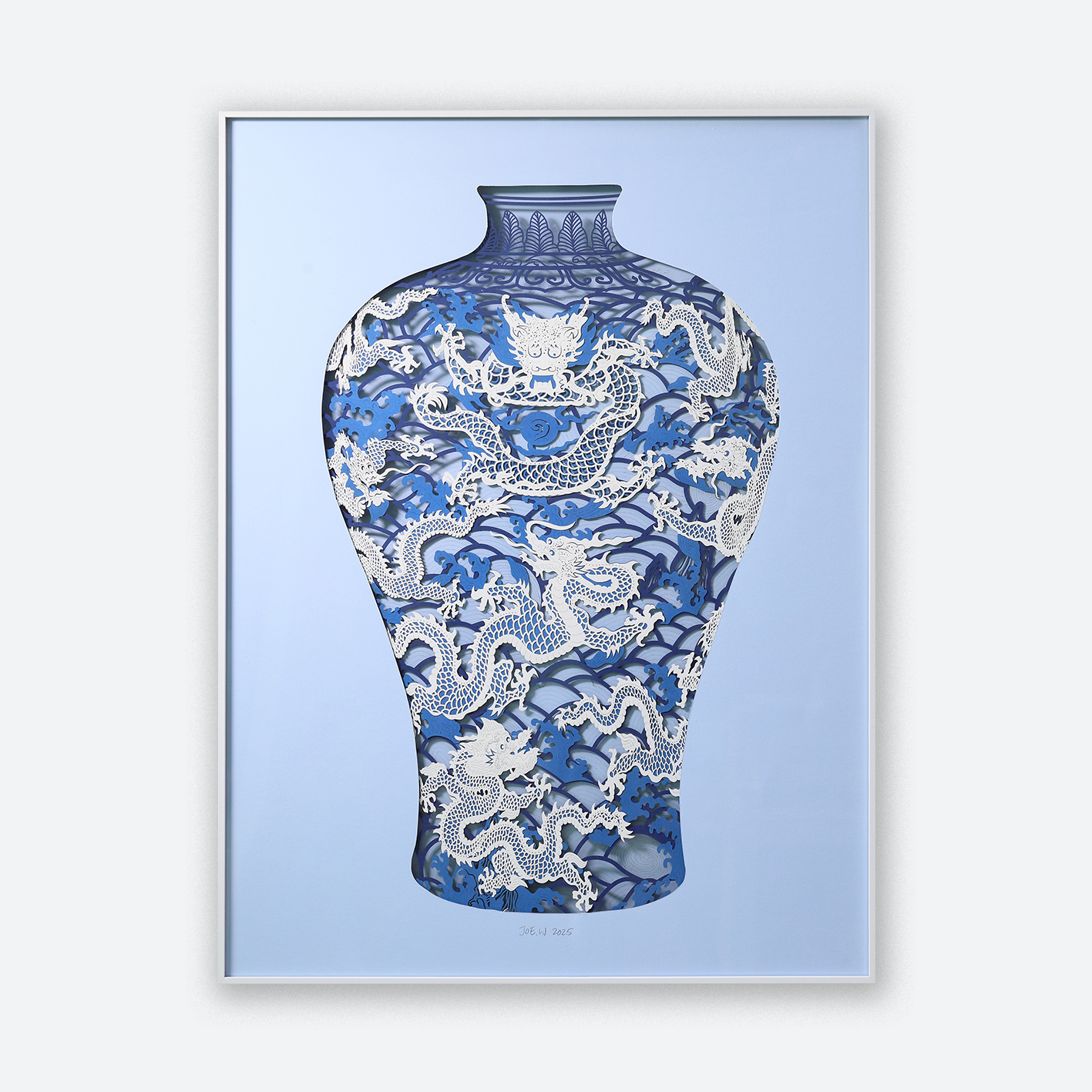 Imperial Dragon Vase, Meiping (Blue II)