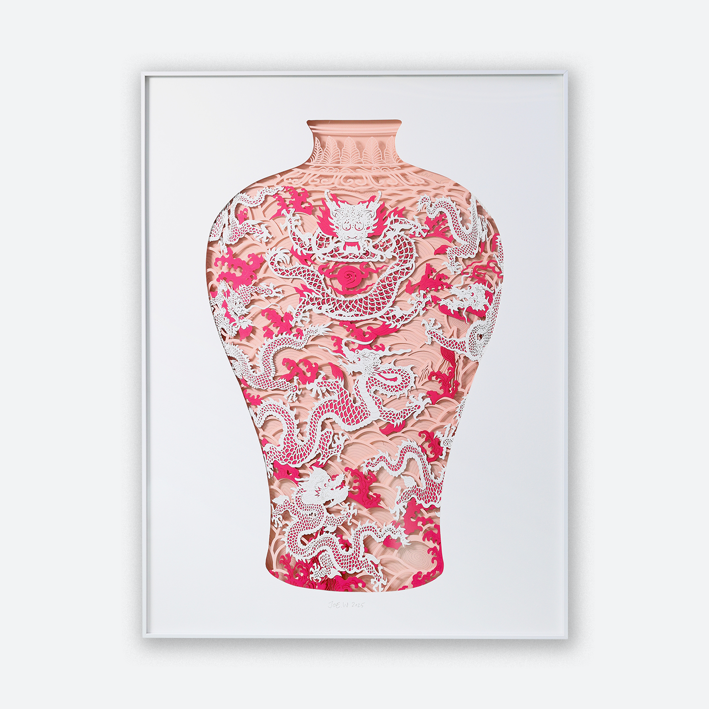 Imperial Dragon Vase, Meiping (Pink)