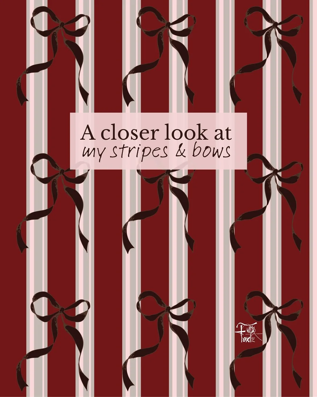 A closer look at the Stripes &amp; Hoes (I mean&hellip; Bows) 🎀

I wasn&rsquo;t a huge fan of this one at first - didn&rsquo;t quite match the vision I had in my head. But once I started dropping it into mockups on the @spoonflower website (the most