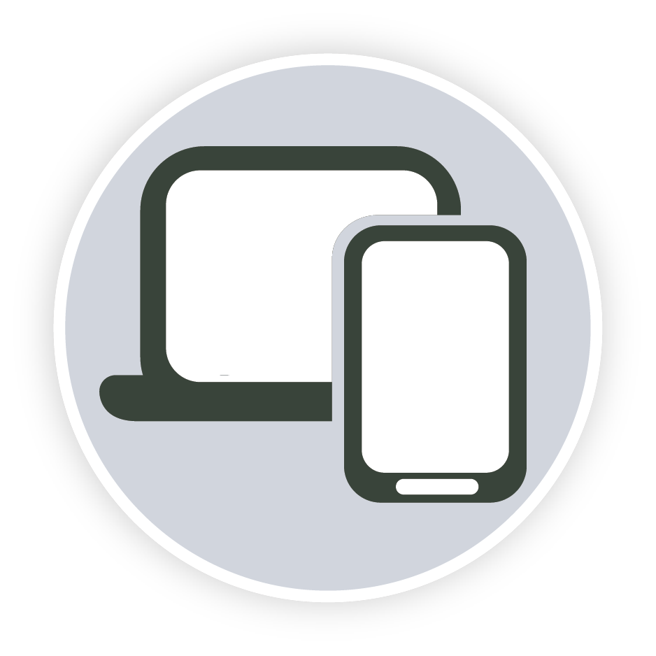 Icon featuring a laptop computer and a smartphone.