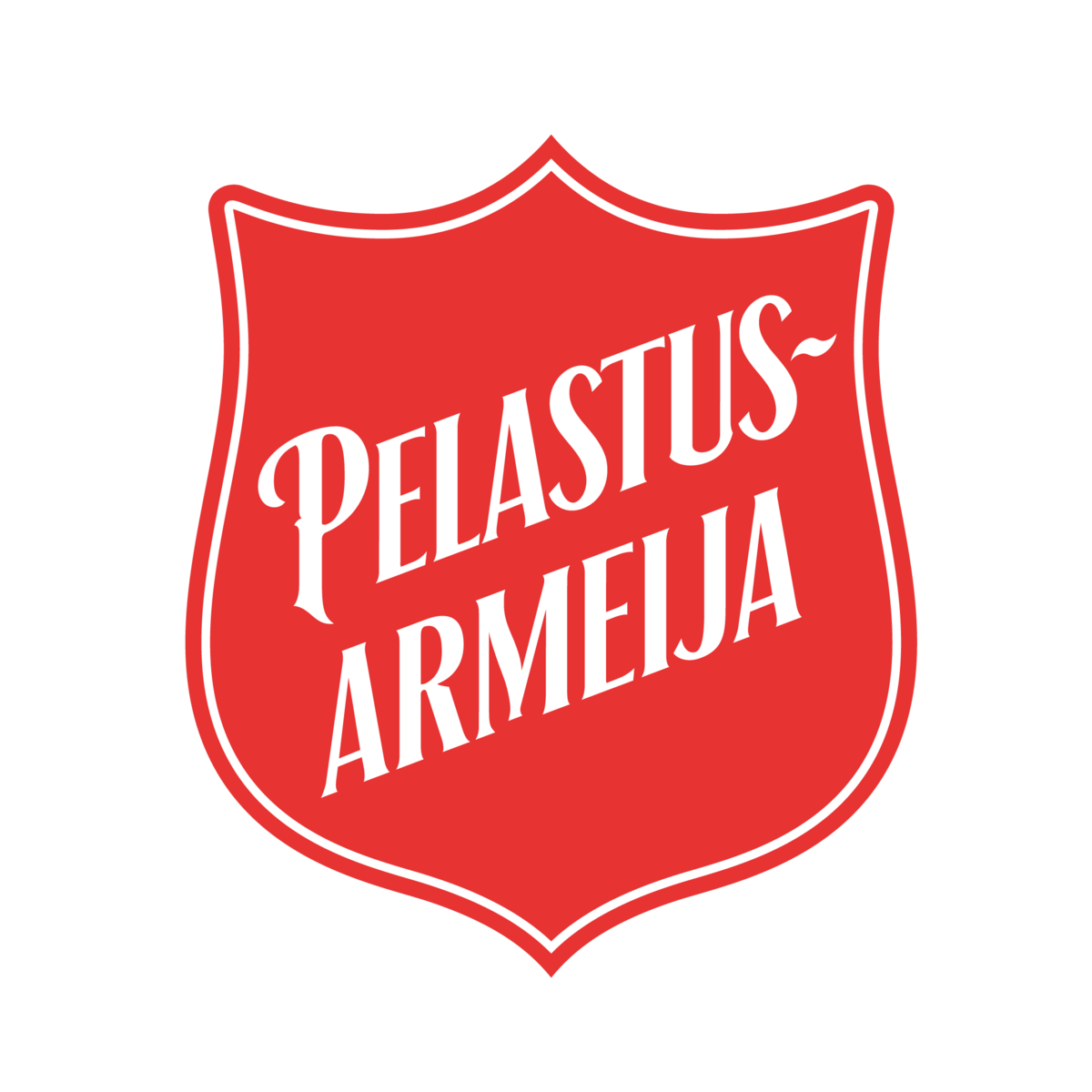 Logo of Salvation Army Finland, saying in Finnish 'Pelastusarmeija'.