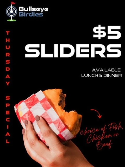 🍔 $𝟱 𝗦𝗟𝗜𝗗𝗘𝗥𝗦 🍔

𝗘𝘃𝗲𝗿𝘆 𝗧𝗵𝘂𝗿𝘀𝗱𝗮𝘆 @bullseyebirdies 

Choose between:
🐓 Chicken
🥩 Beef
🐟 Fish

🍴Available for lunch &amp; dinner
📍41 Chapman road, Geraldton

💥 𝗦𝗧𝗔𝗥𝗧𝗦 𝗧𝗢𝗗𝗔𝗬 💥

#bullseyebirdies #sliders #specials #