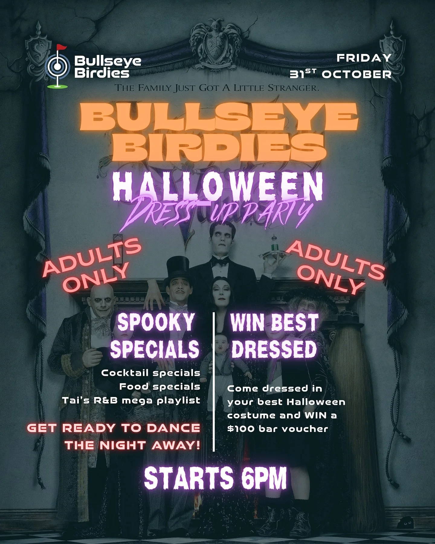 💀Halloween Dress-Up Party💀

🧛&zwj;♀️ Cocktail specials
🎃 Food specials 
🎵 Tai&rsquo;s R&amp;B Mega playlist

𝗕𝗘𝗦𝗧 𝗗𝗥𝗘𝗦𝗦𝗘𝗗
Come dressed in your best Halloween costume and WIN a $100 bar voucher 🤑

👻 Get ready to dance the night away 