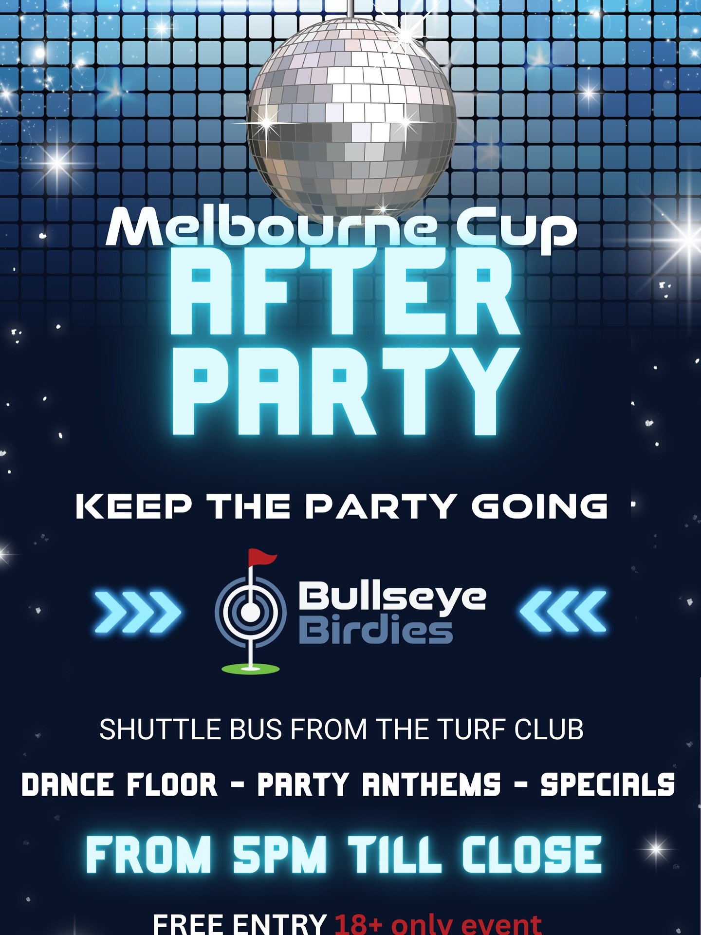 🏆 🏇 𝗜𝗧&rsquo;𝗦 𝗖𝗨𝗣 𝗗𝗔𝗬 🏇🏆

🚌 @bullseyebirdies will be operating a 𝗙𝗥𝗘𝗘 𝗦𝗛𝗨𝗧𝗧𝗟𝗘 𝗕𝗨𝗦 for the Geraldton races today 🚌

𝗪𝗮𝗻𝘁 𝘁𝗼 𝗸𝗶𝗰𝗸 𝗼𝗻 𝗮𝗳𝘁𝗲𝗿 𝘁𝗵𝗲 𝗿𝗮𝗰𝗲𝘀?
Our AFTER PARTY starts from 5PM 🎉🪩🎉
💃Grab y