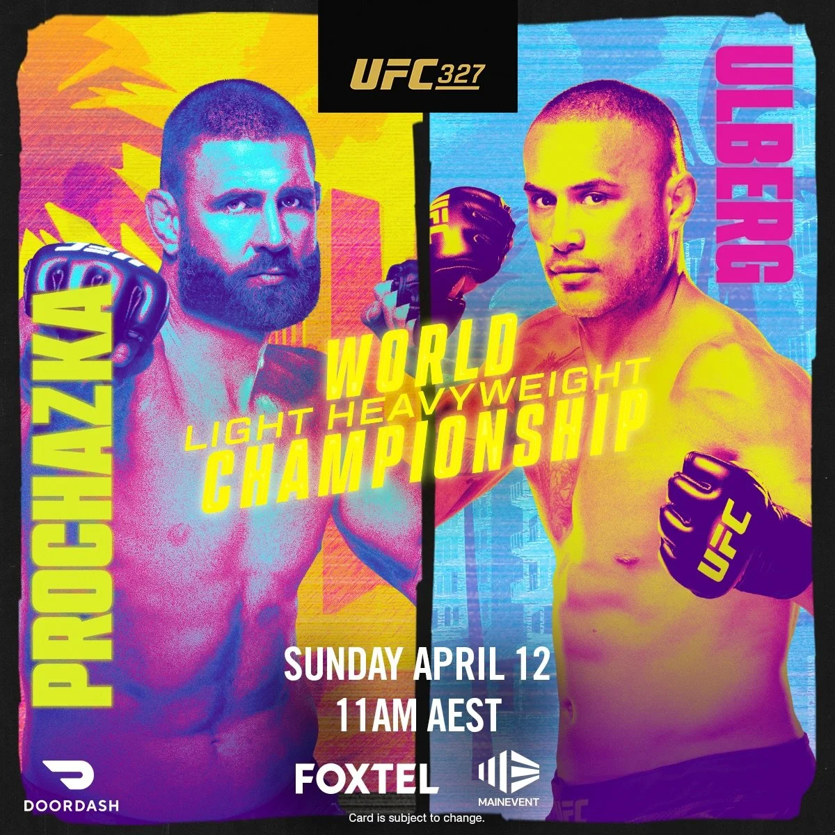🥊 IT&rsquo;S FIGHT DAY THIS SUNDAY 🥊

Catch all the action of UFC 327 LIVE &amp; LOUD right here 🍺

🔥 Aleksandar Rakić vs Jiř&iacute; Proch&aacute;zka

📅 Sunday, April 12
⏰ 11AM

Grab your crew, lock in your spot early, and don&rsquo;t miss a se