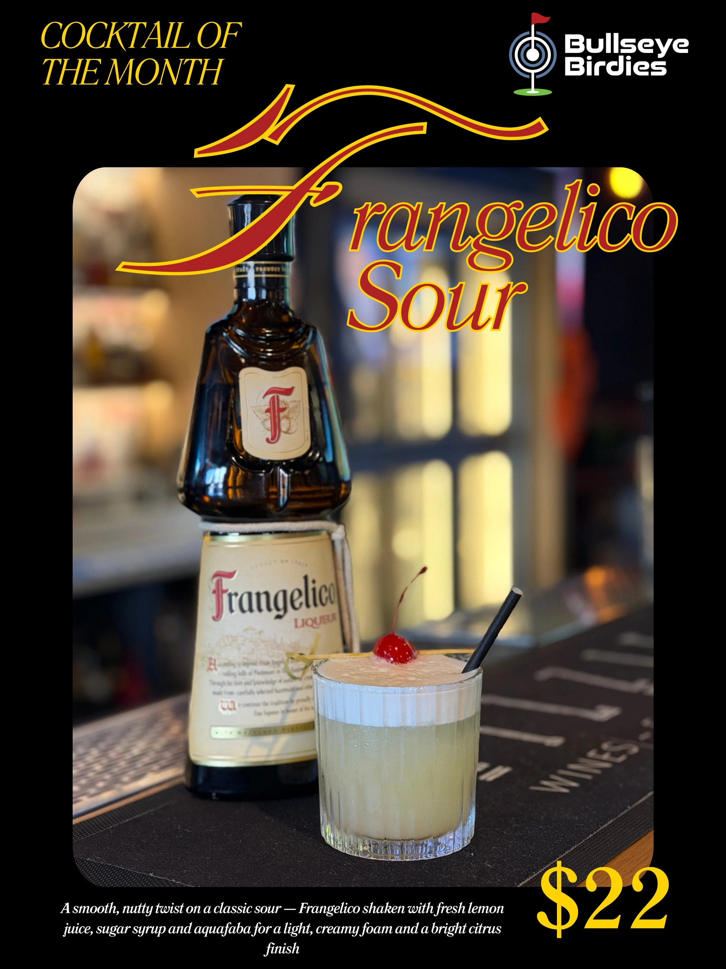 🔥 MAY SPECIALS 🔥

We&rsquo;re serving up something a little different this month 👇

🍸 Cocktail of the Month - FRANGELICO SOUR 
Smooth, nutty and perfectly balanced. Shaken with fresh lemon juice, sugar syrup and aquafaba for a light, creamy foam 