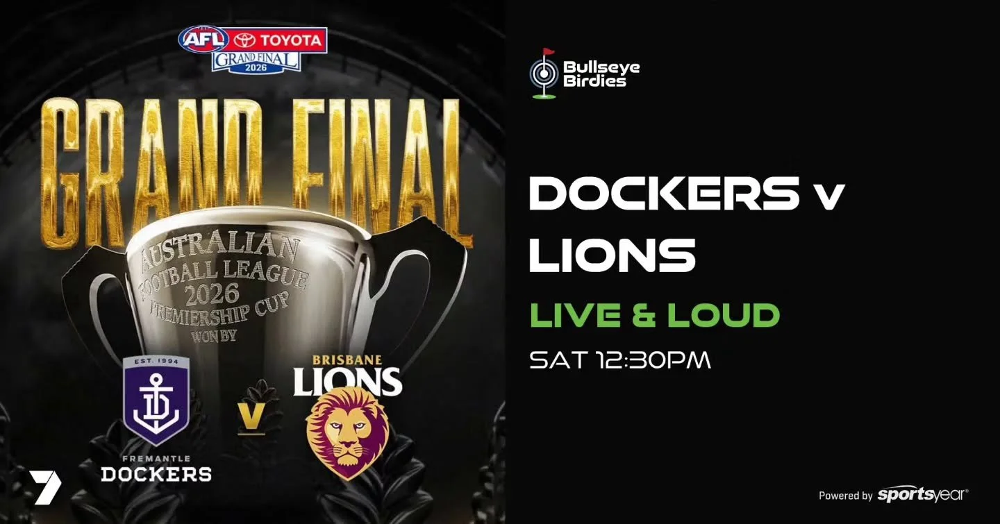WILL FREO SECURE THEIR FIRST FLAG?? 🏆

Saturday 12.30PM LIVE &amp; LOUD from the MCG with pre game entertainment from Kylie Minogue 🎤

Book your table now! 👇
https://bullseyebirdies.com.au/

#afl
#finalsfever
#freo
#Geraldton