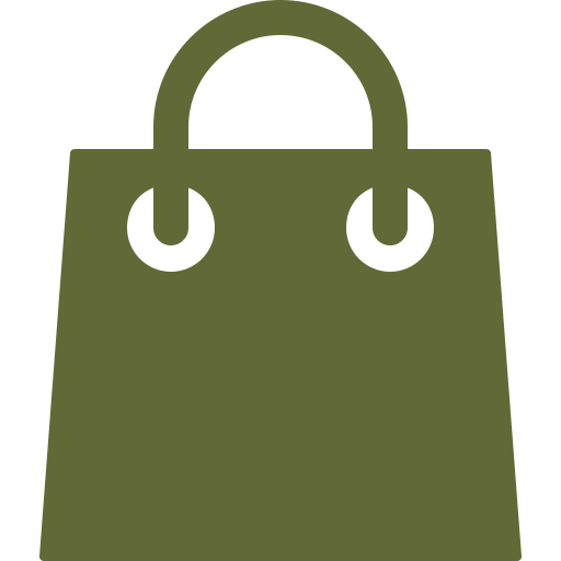 Illustration of a green shopping bag with handles.