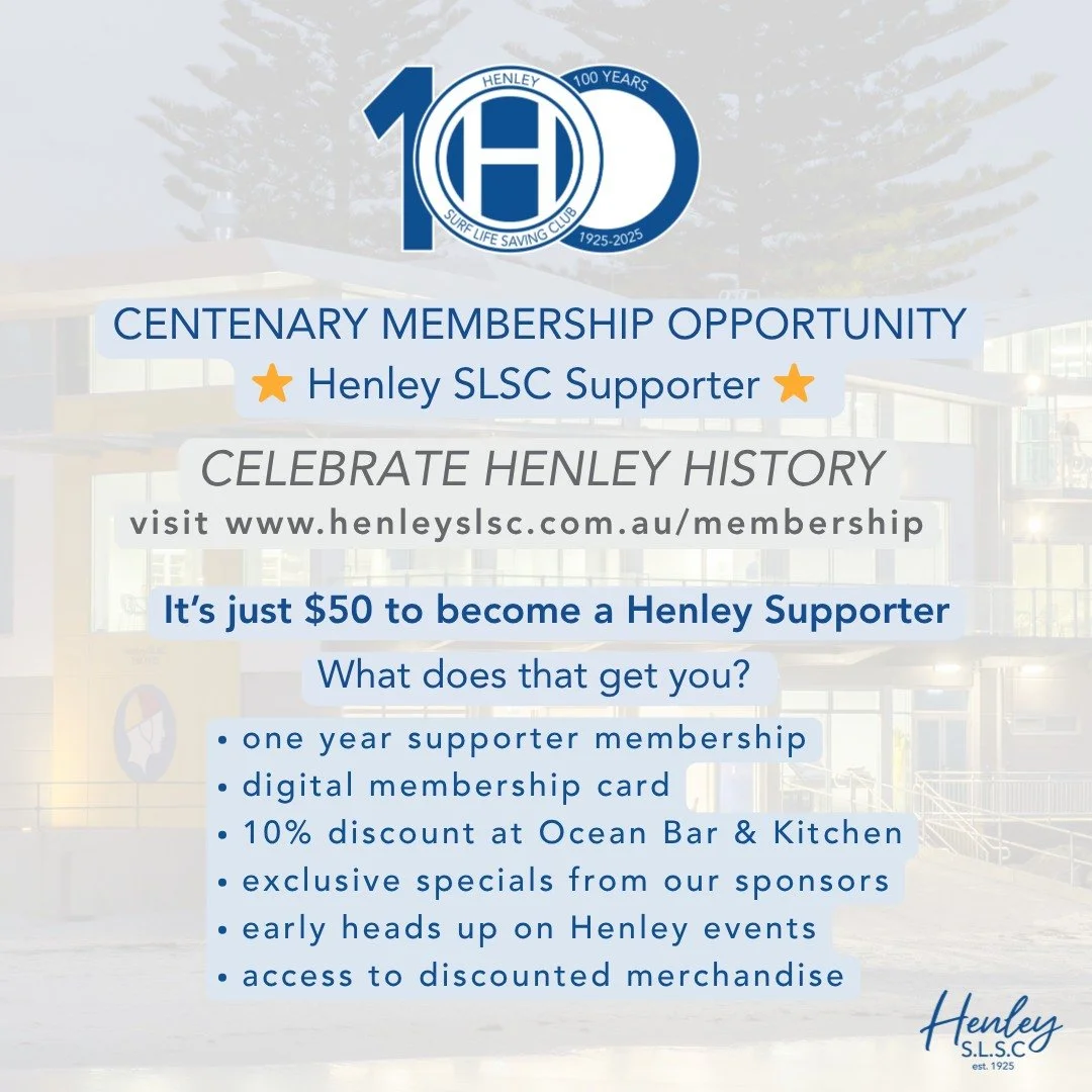 💙 SUPPORT HENLEY + REAP THE BENEFITS

We've created something new for our 100th season. 
Priced at only $50, it's the HENLEY SUPPORTER MEMBERSHIP 😍

🔗 www.henleyslsc.com.au/membership 

It's the perfect option for people who aren't able to commit 
