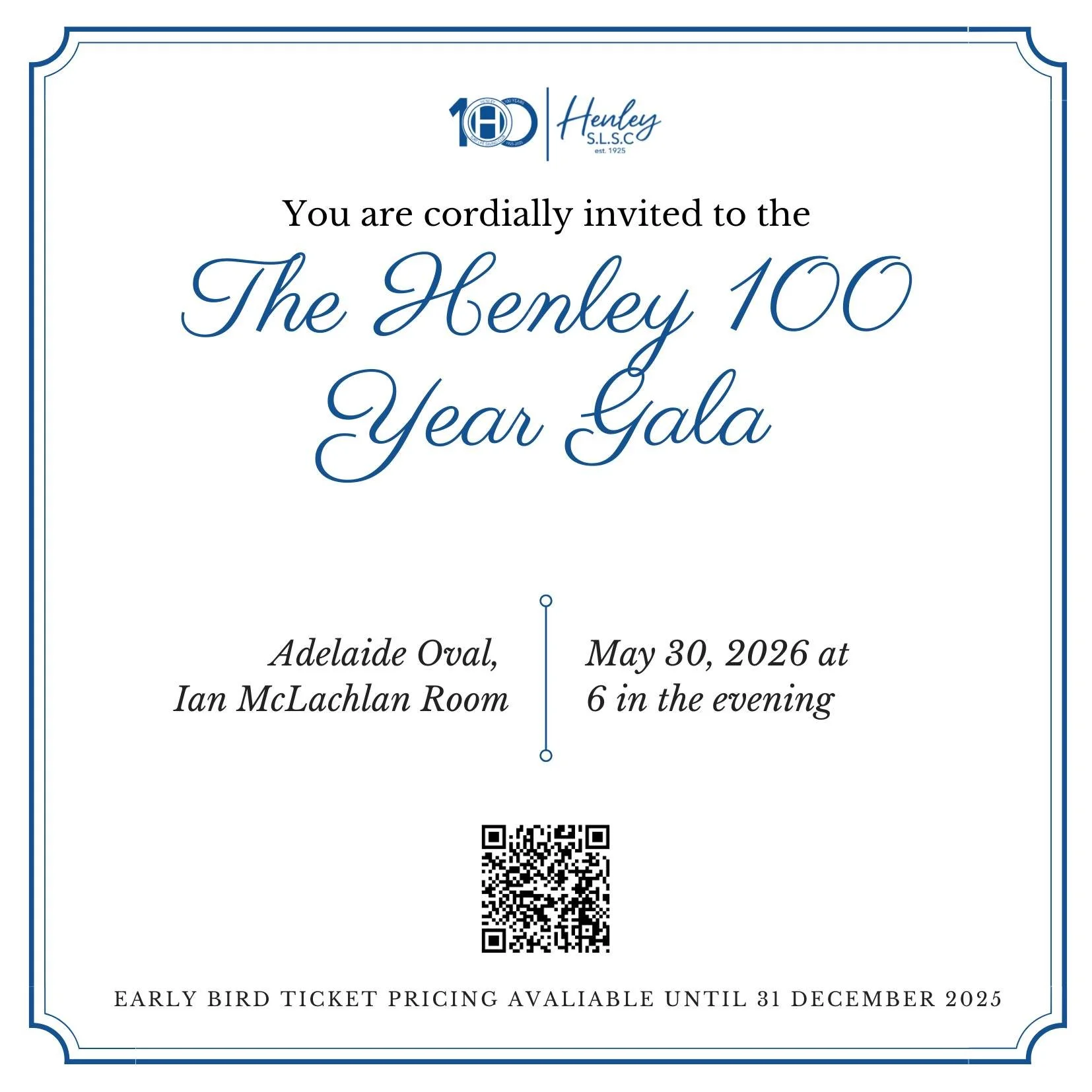 CELEBRATE 1️⃣ 0️⃣ 0️⃣ 

100 years. Countless stories. One huge celebration. 

Past and present members, and supporters: join us at our 100 Years Gala Dinner - Saturday, 30 May 2026

For ten decades years, Henley SLSC has been at the heart of the loca