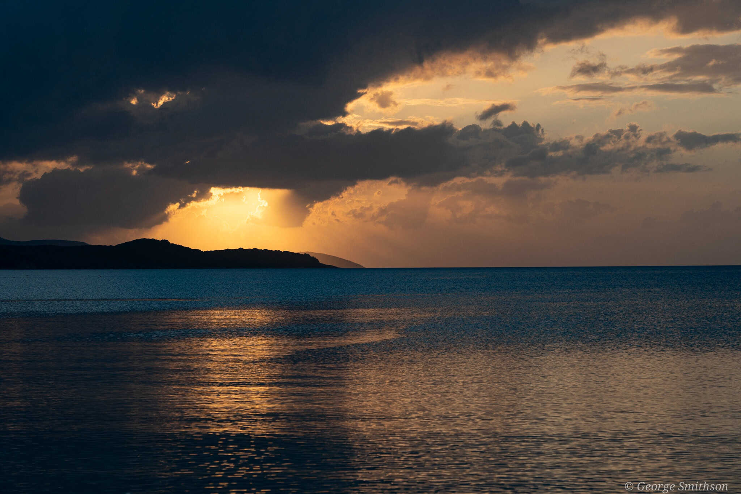 Sunset over the coast of southern Albania, 2023.
