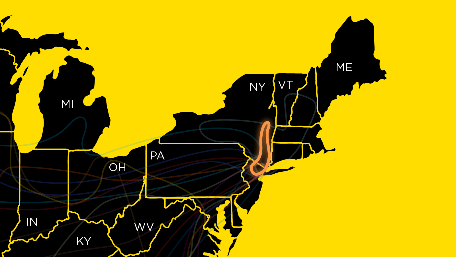 Fine art shipping route connecting New York City and Hudson Valley art markets