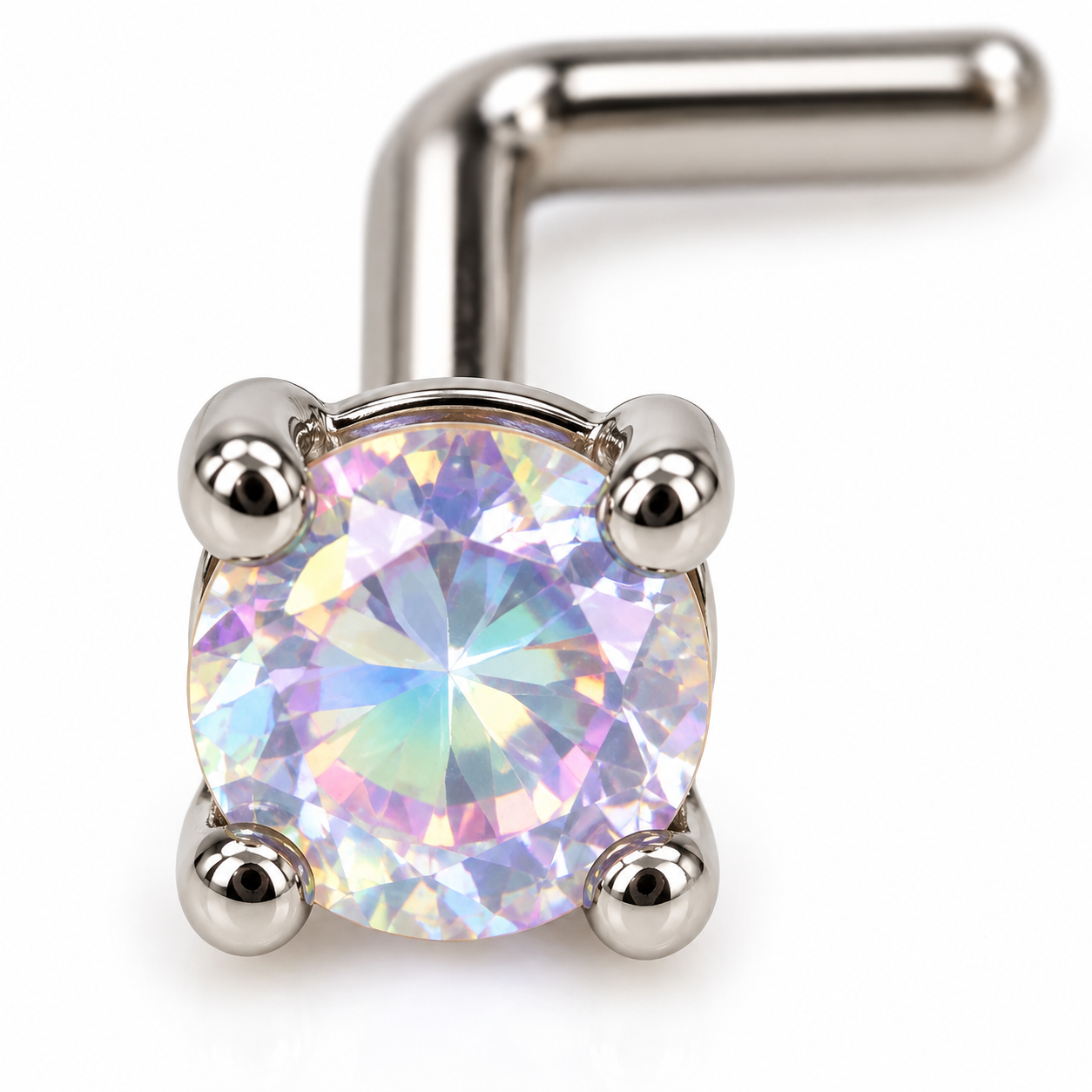 Surgical Steel Iridescent Crystal Nose Stud- 31