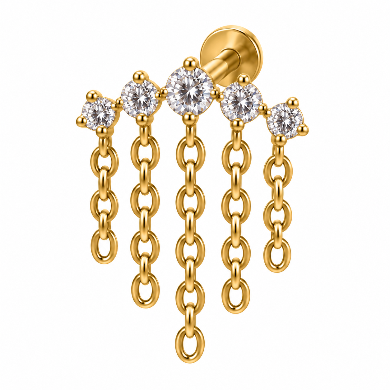 F136 Titanium Crystal Drop Waterfall Labret- 43