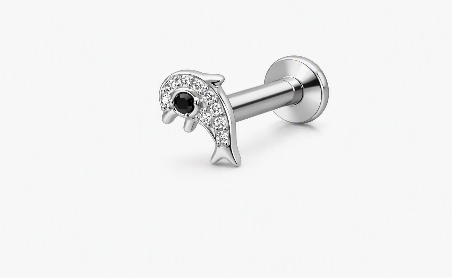 Surgical Steel Crystal Labret -36