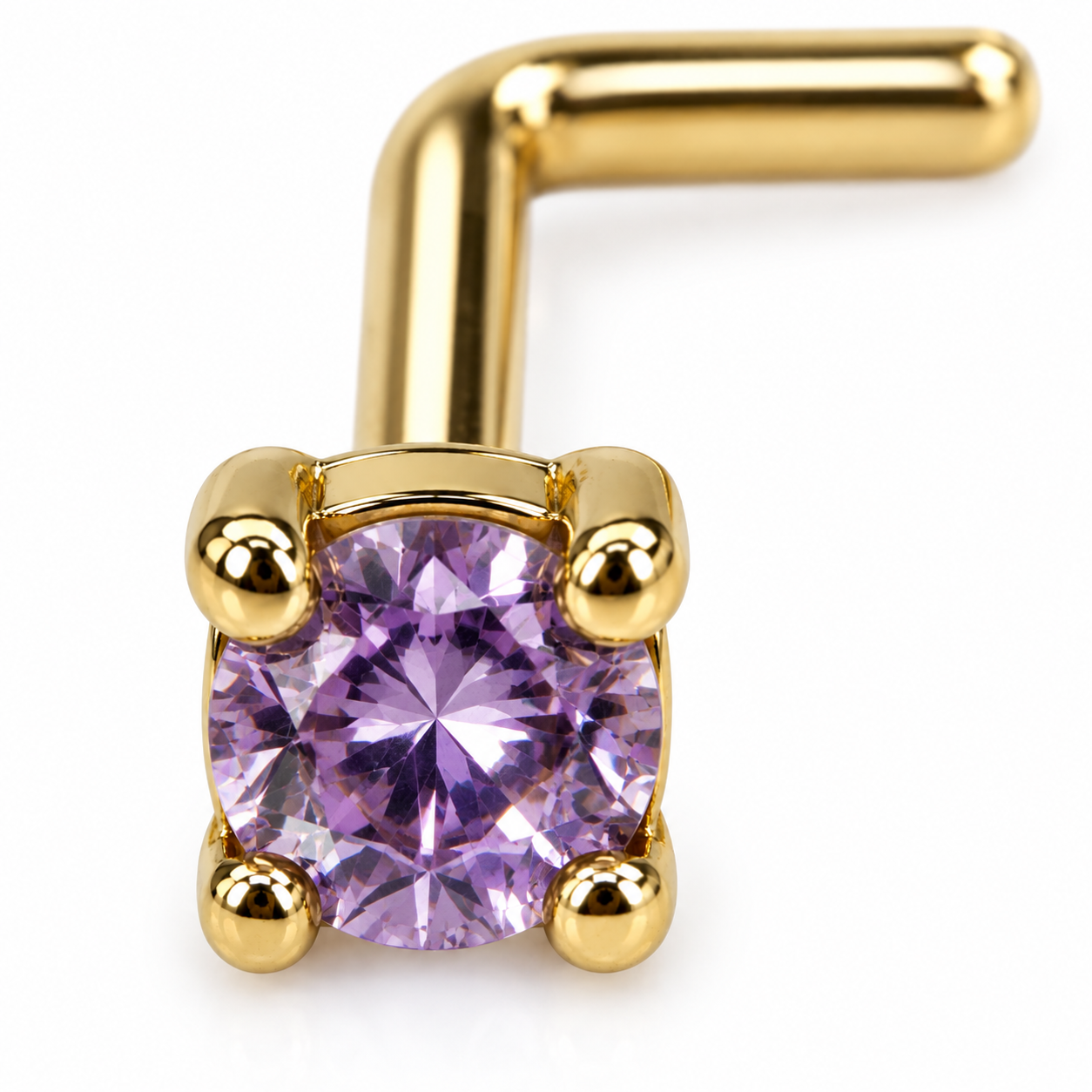 Surgical Steel Lavender Crystal Nose Stud- 30