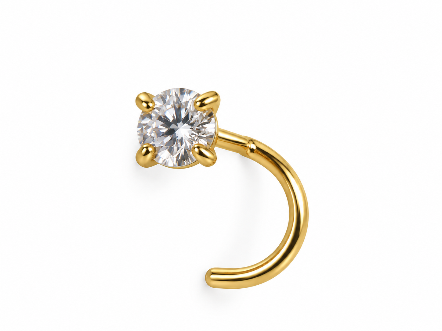 F136 Titanium Classic Crystal Nose Stud- 09