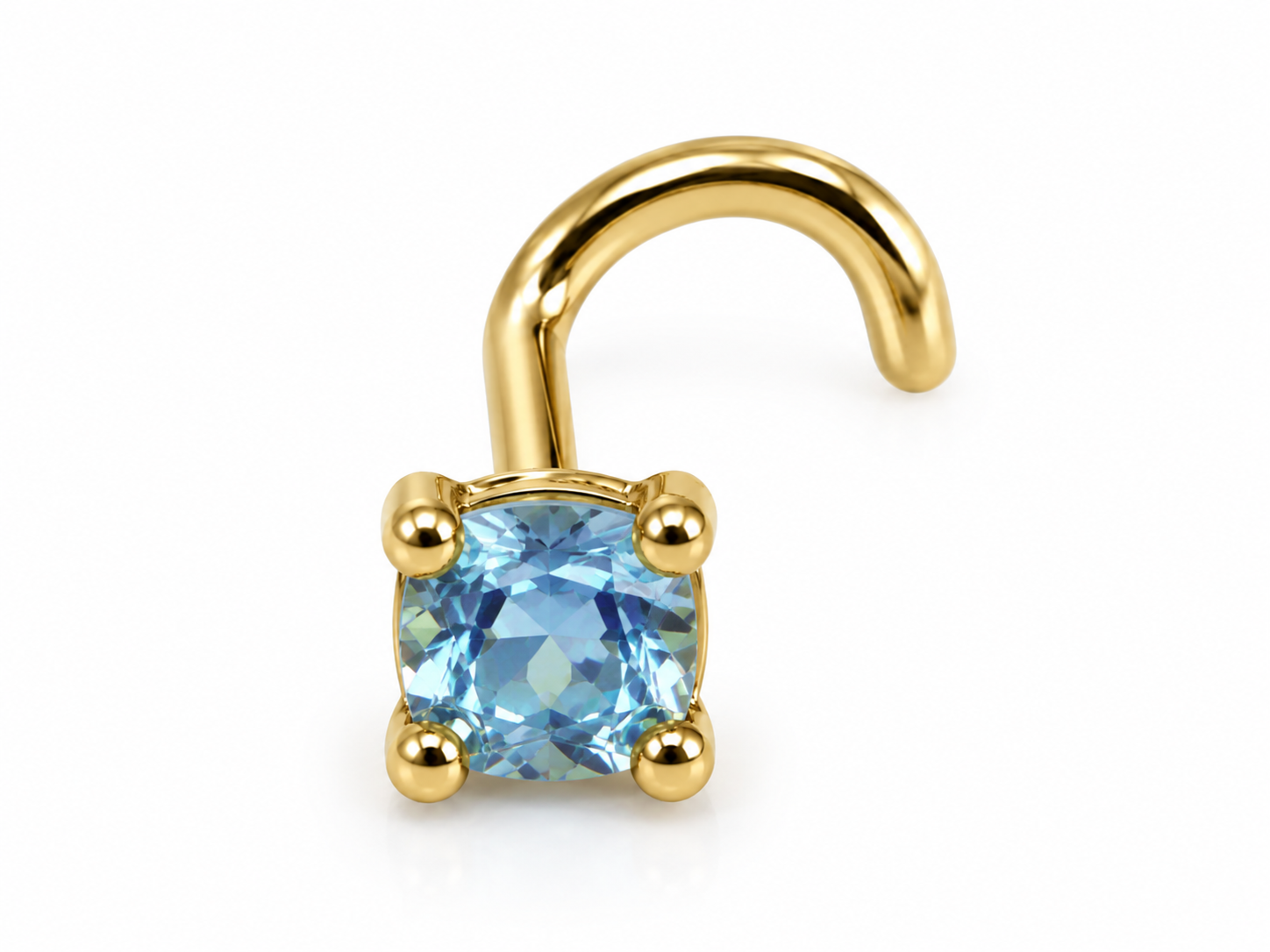 Surgical Steel Blue Crystal Nose Stud- 32