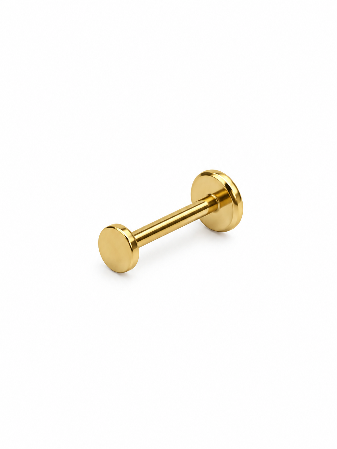 F136 Titanium Sleek Gold Disc Labret- 13