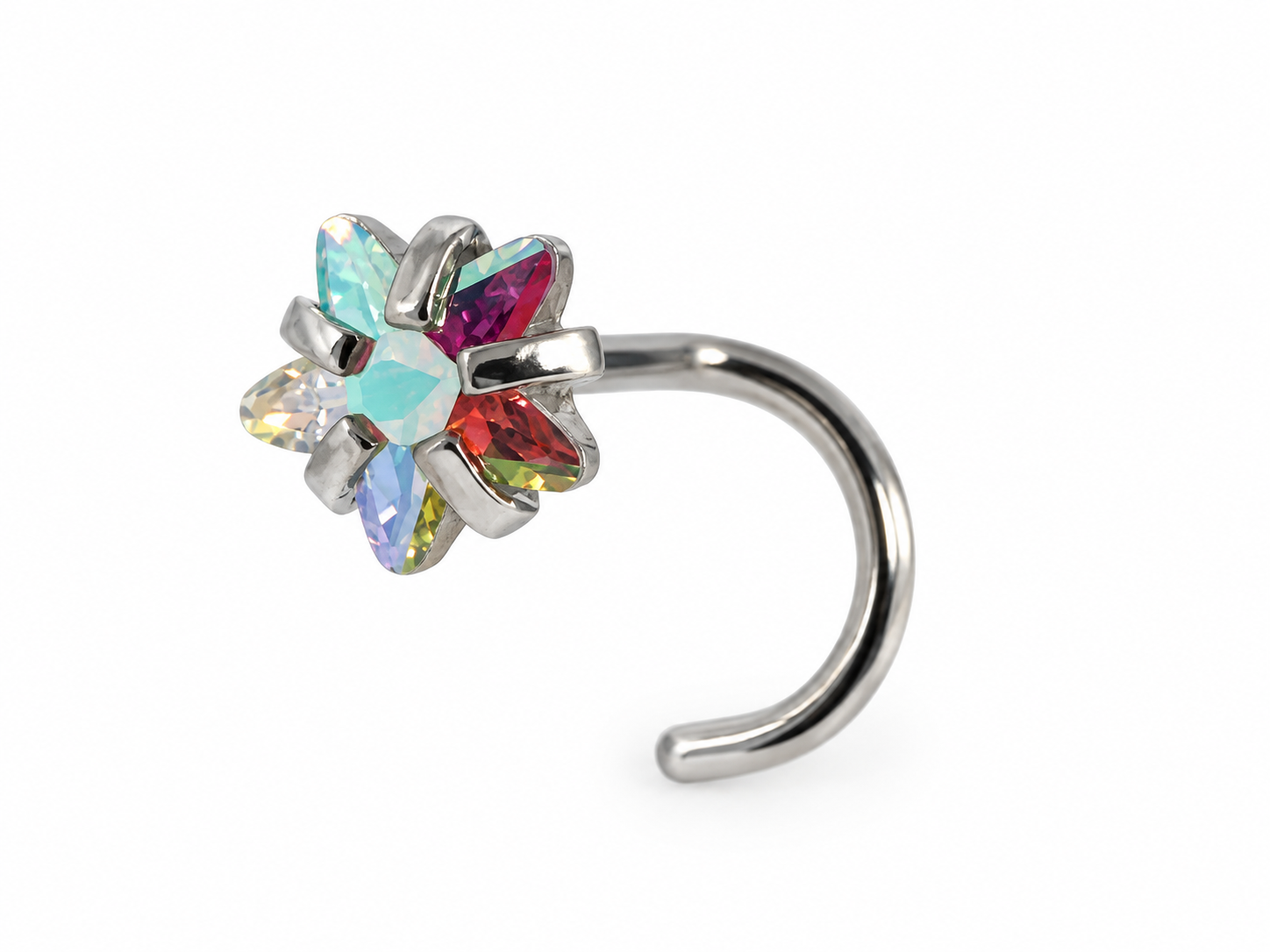 F136 Titanium Iridescent Star Nose Stud- 04