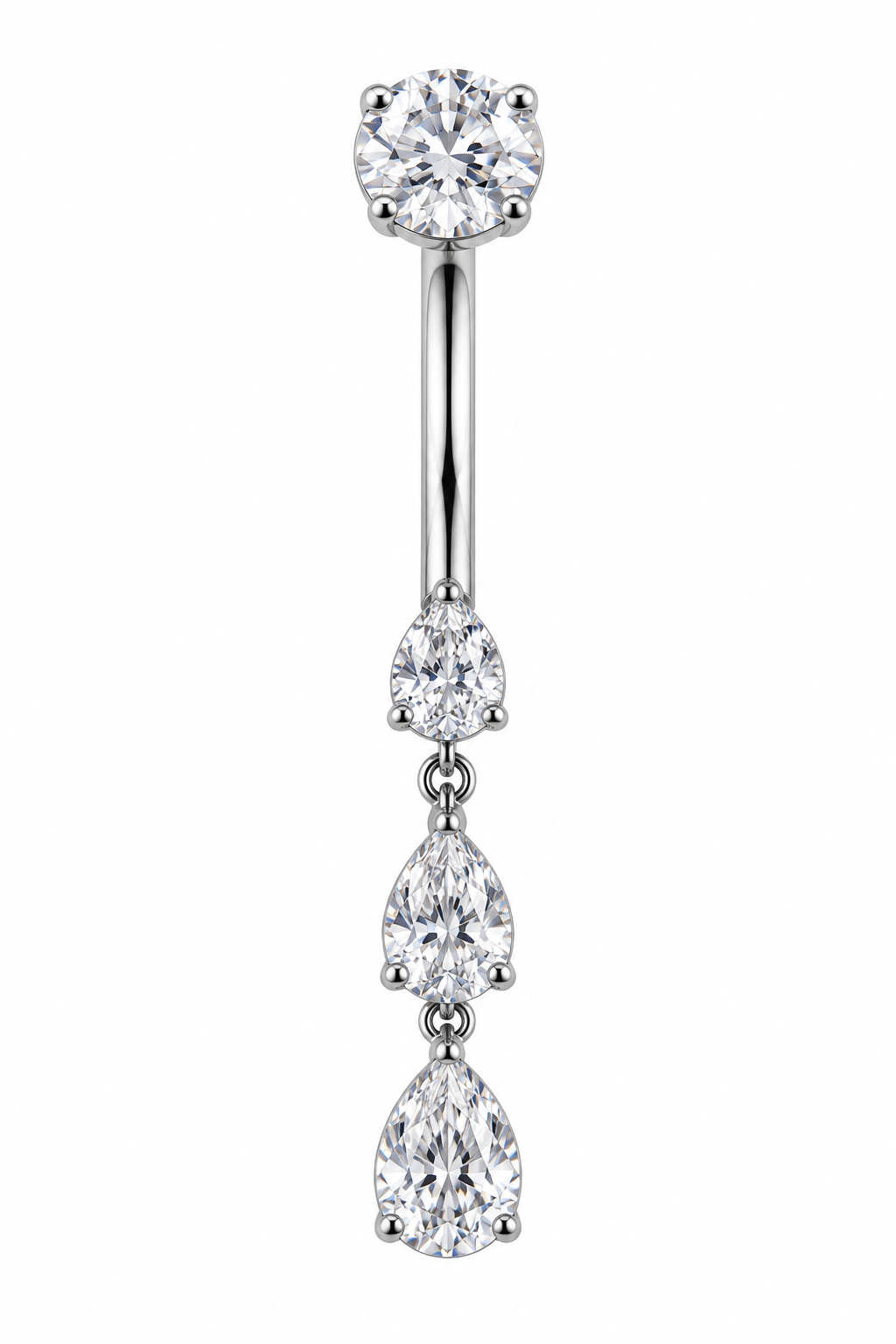 F136 Titanium Crystal Raindrop Navel- 21