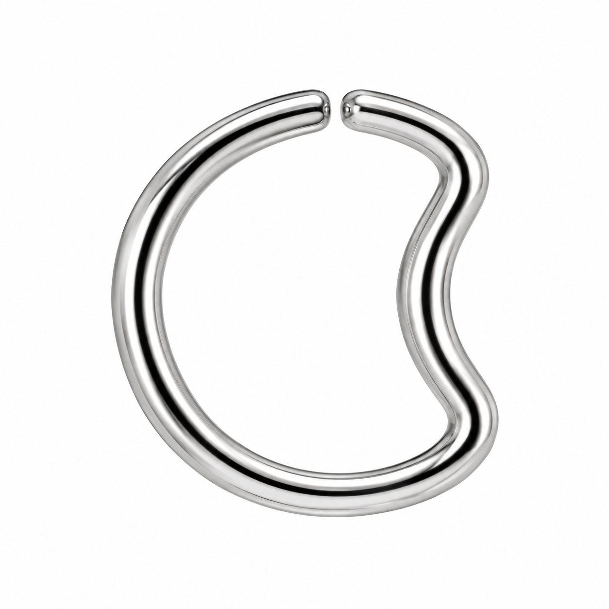 F136 Titanium Crescent Moon Ring- 12