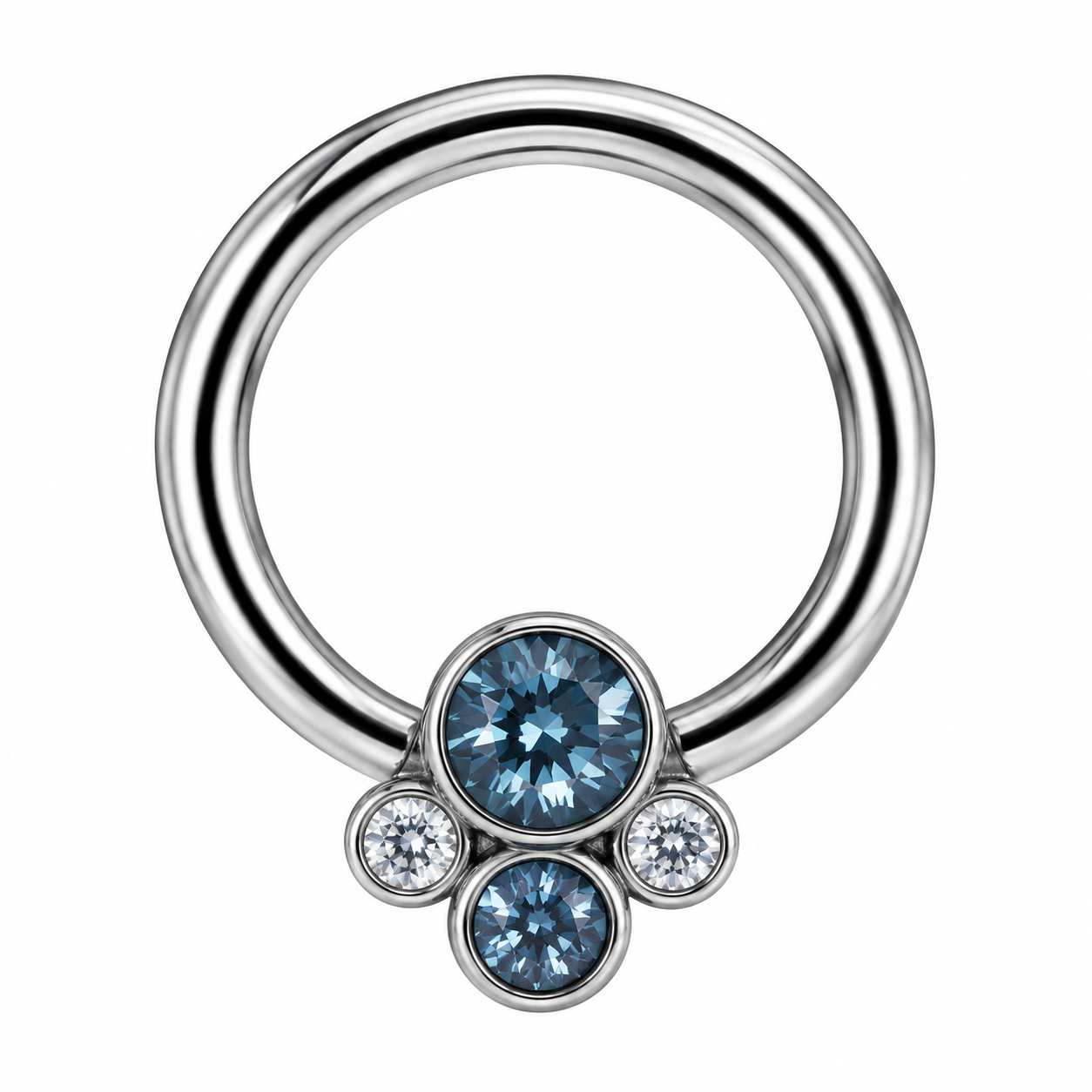 F136 Titanium Blue Cluster Ring- 13