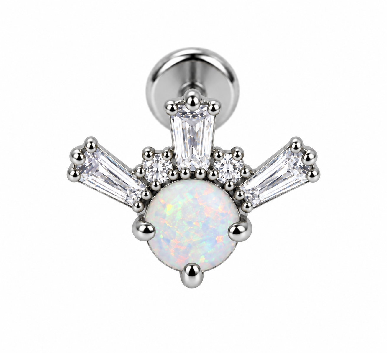 F136 Titanium Opal Sunburst Labret- 16