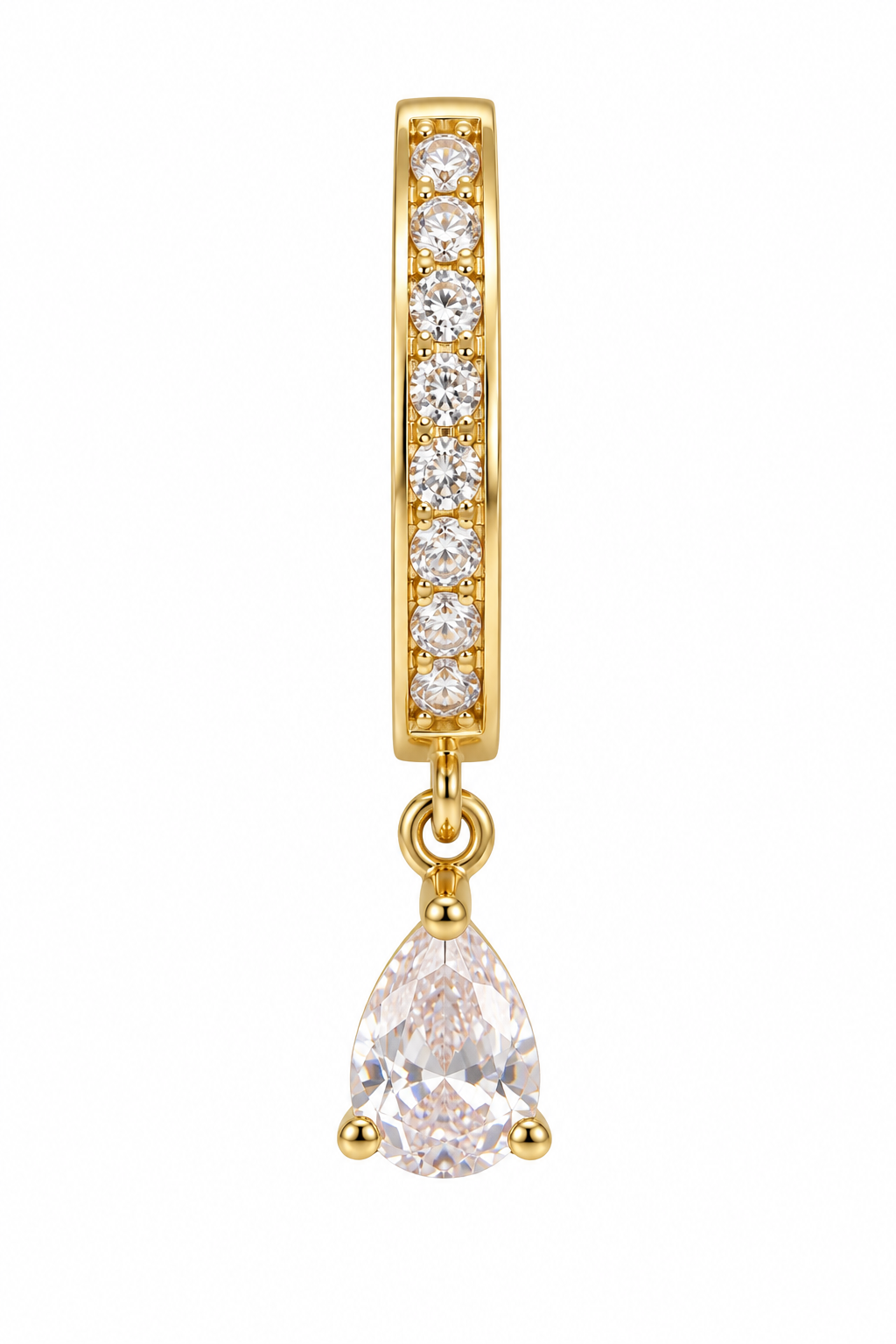 F136 Titanium Crystal Drop Navel Ring- 02