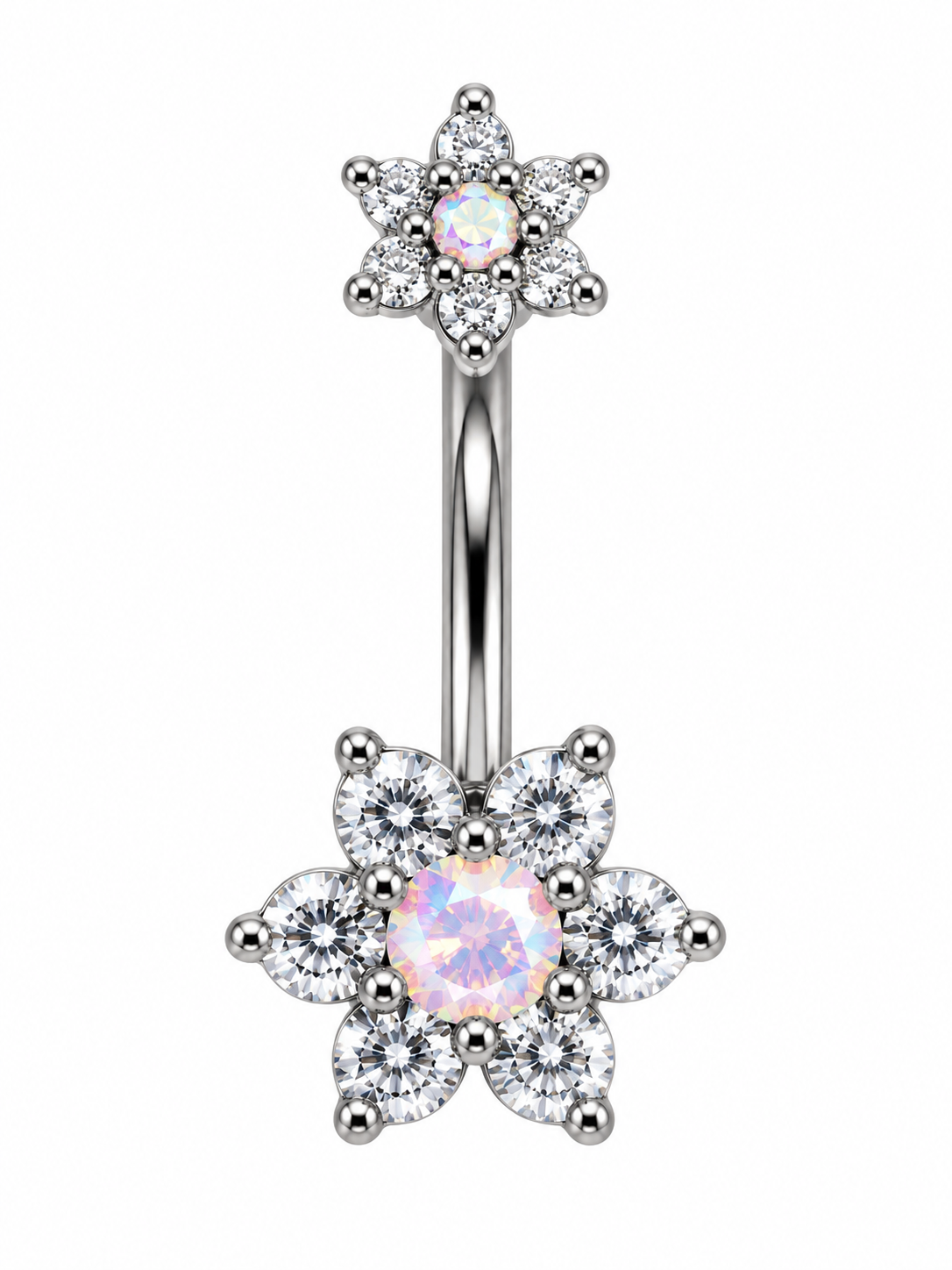 Surgical Steel Iridescent Flower Navel- 10