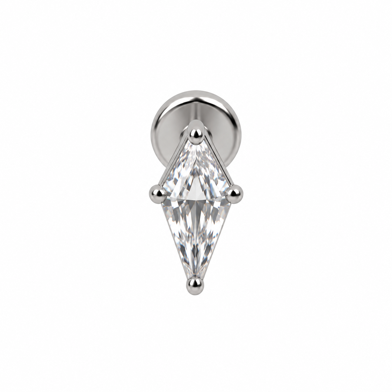 F136 Titanium Kite Crystal Labret- 12