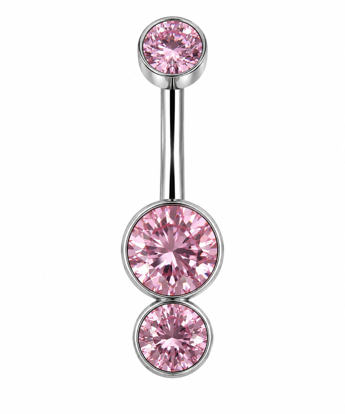 F136 Titanium Pink Double Bubble Navel- 18