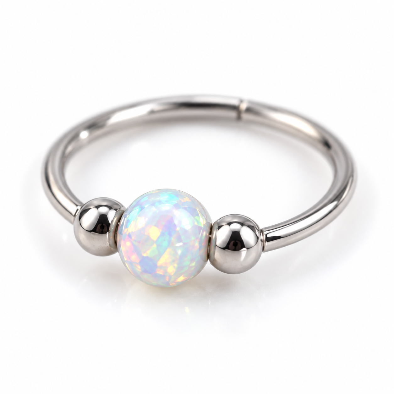 F136 Titanium Opalite Bead Ring- 34