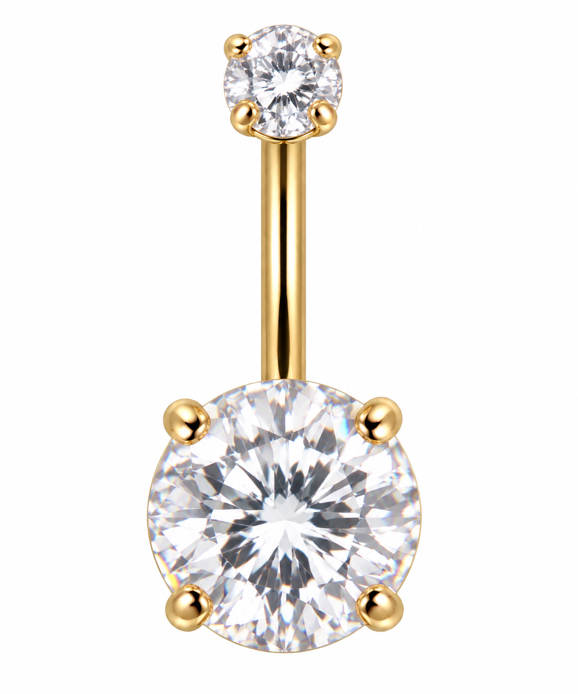 F136 Titanium Claw Classic Crystal Navel- 06