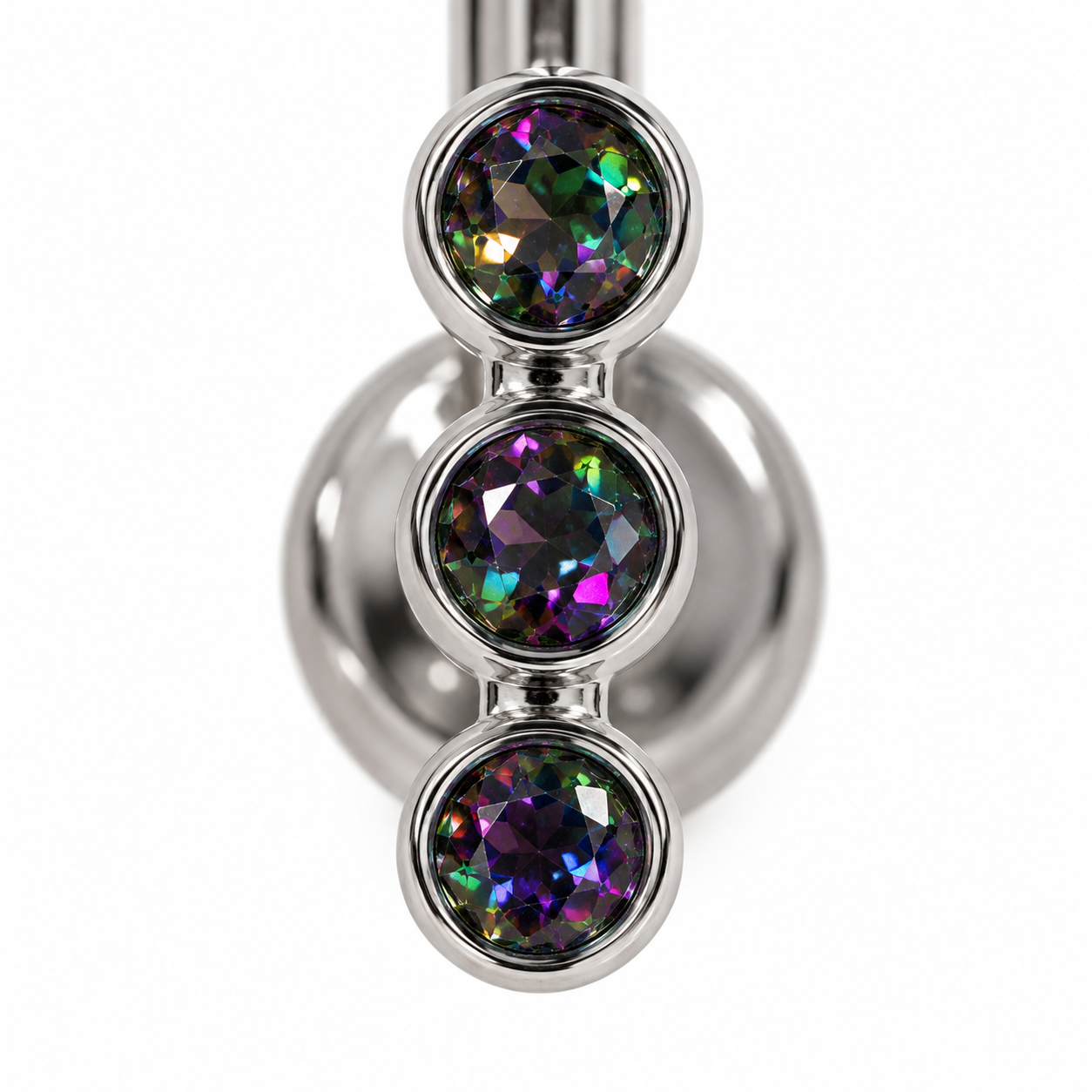 Surgical Steel Dark Trio Iridescent Nose Stud- 28