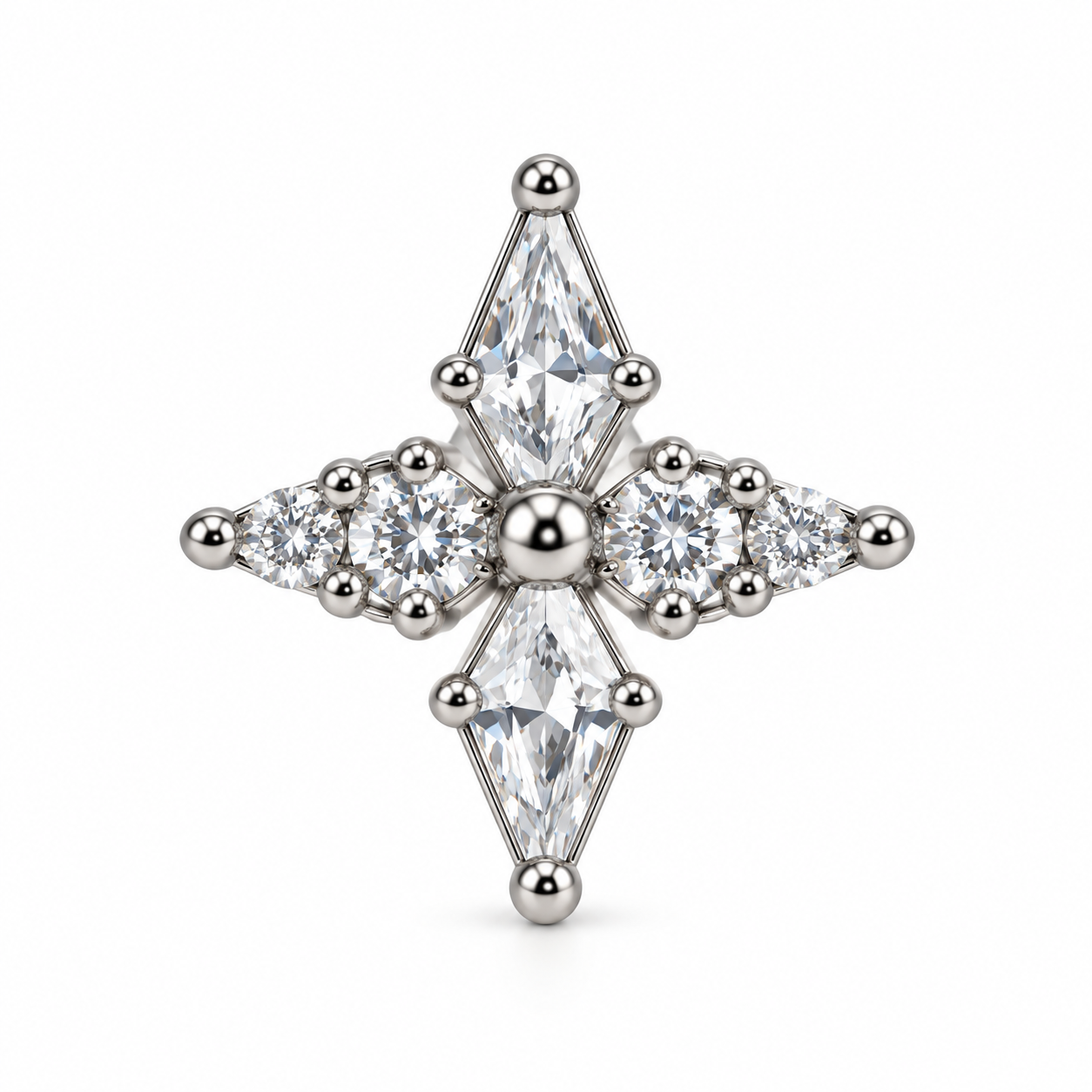 F136 Titanium 4-Point Star Labret- 08
