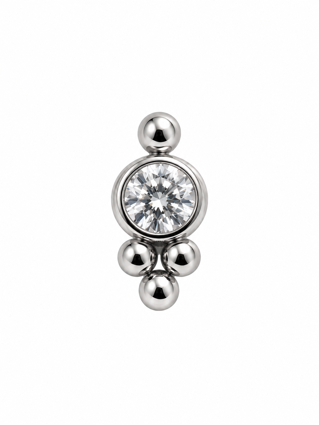 F136 Titanium Ornate Crystal Labret- 10