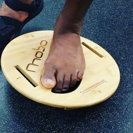 Mobo board single leg and big toe stability in portage, Michigan.