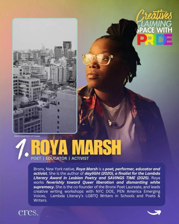 This Pride Month, we&rsquo;re spotlighting powerful creatives who are shifting culture and claiming space&mdash;unapologetically.

🌟 Roya Marsh ( @champagnepoet ) &ndash; Poet, performer, educator, and activist using her voice to ignite change and h
