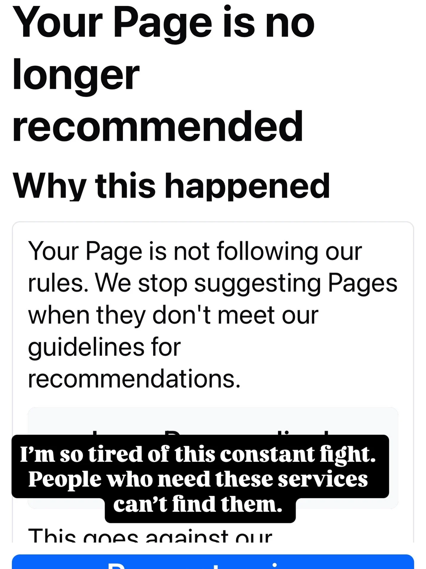 This has been a constant ongoing problem with Facebook and Instagram taking everything down and now completely blocking me. Is everyone else still having the same issues? #freethen!pple #mastectomytattoo